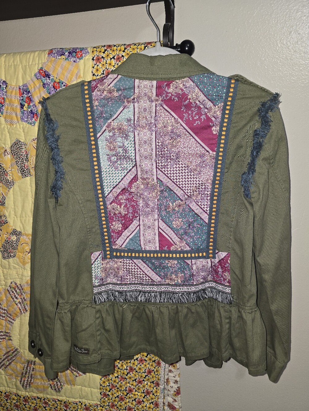 Matilda Jane Olive Green Patchwork-Back Utility Jacket